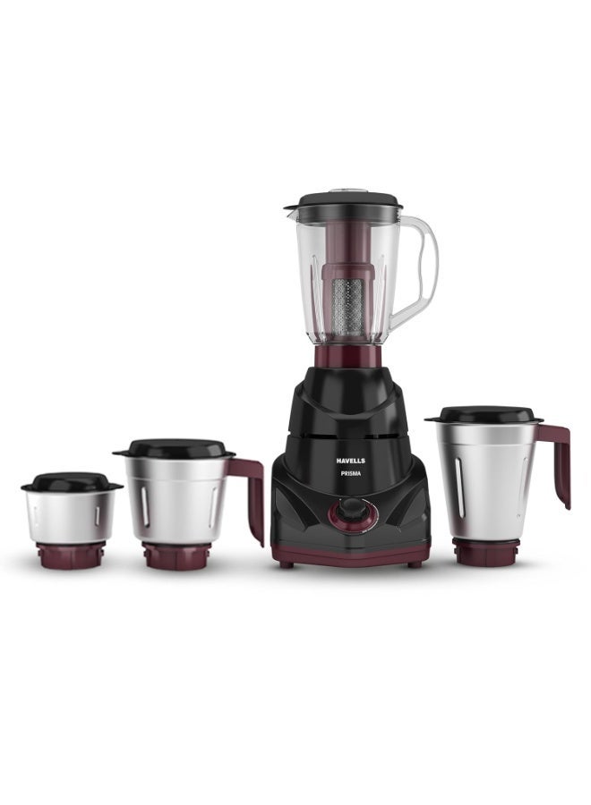 هافلز Havells Prisma 750 W 4 Jar Mixer Grinder| 3 Speed With Pulse Function| Air Vent Technology| Stainless Steel Blades| Wider Mouth Jars| Overload Protecton| 2-Year Product Warranty (Black) - Image 1